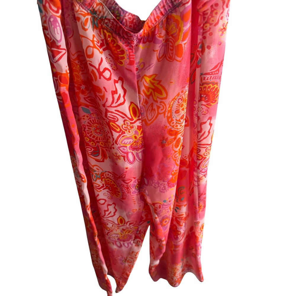 Josie Natori Pink Floral Paisley Loungewear Set Cami and Pants  Large